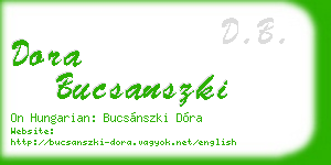 dora bucsanszki business card