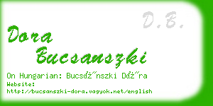 dora bucsanszki business card
